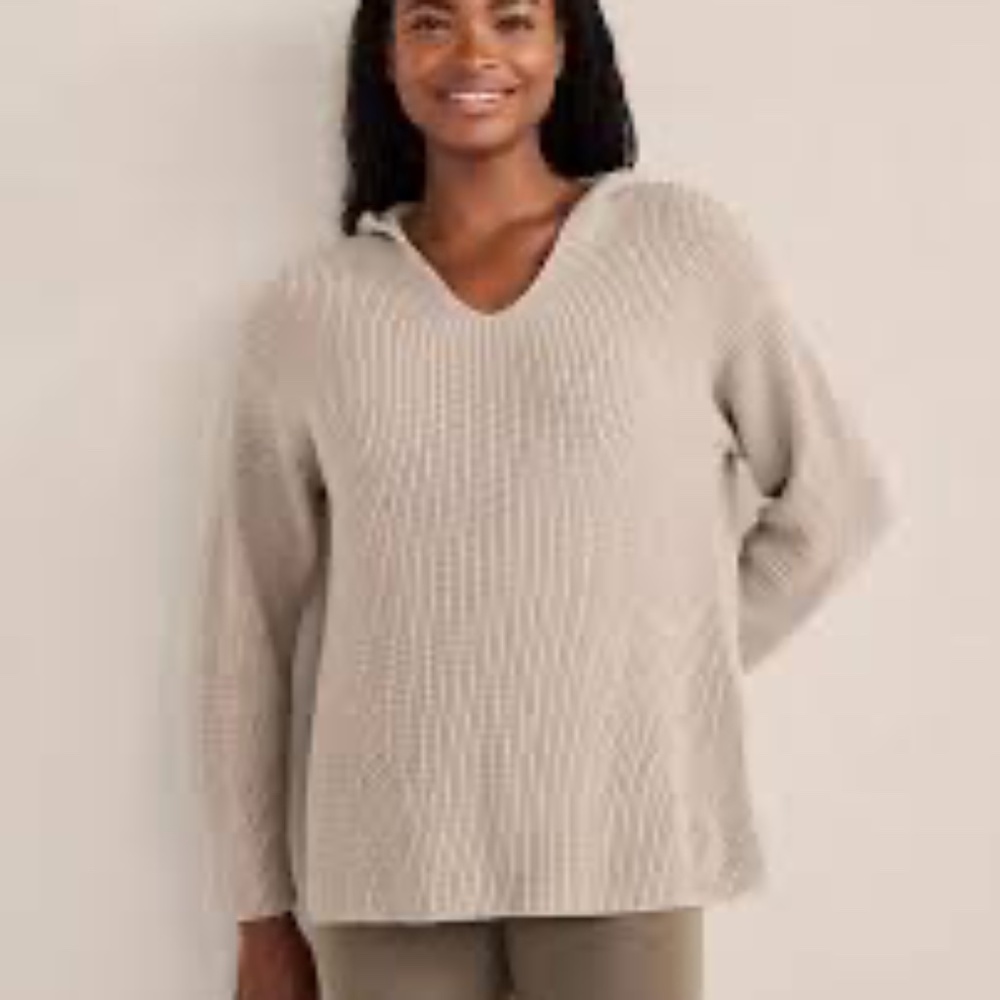 NWT Haven Well Within, size S, tan hooded fisherman knit sweater